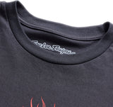 Troy Lee Designs Flame2 Langarmshirt in Carbon, Freizeitbekleidung mit Flammenmuster, bequemer T-Shirt für den Alltag