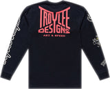 Troy Lee Designs Long Sleeve Handlebar T-Shirt in Schwarz, Freizeitbekleidung mit Markenlogo auf der Vorderseite.