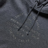 Troy Lee Designs Imprint Hoodie in Schwarz Heather, bequeme Freizeitbekleidung aus weichem Material, perfekt für lässige Tage