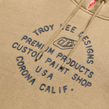 Graue Troy Lee Designs Imprint Hoodie aus Freizeitbekleidung, mit bequemem Schnitt und Logo-Print auf der Vorderseite.