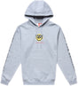 Grauer TROY LEE DESIGNS Happy Dayz Hoodie aus Freizeitbekleidung, bequemes Sweatshirt mit auffälligem Druck.
