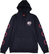 Troy Lee Designs Pink Slips Hoodie in Schwarz, bequeme Freizeitbekleidung mit Kapuze und Logo-Details, auf einem Model getragen.