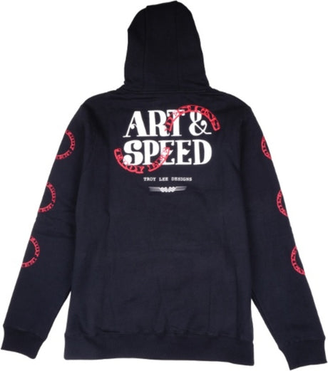 Troy Lee Designs Pink Slips Hoodie in Schwarz, bequeme Freizeitbekleidung mit komfortalem Schnitt und stylischem Design.