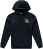 Schwarze Troy Lee Designs Heritage Hoodie Freizeitbekleidung mit Logo und komfortabler Passform, auf einem Model getragen.