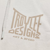 Troy Lee Designs Frauen Hoodie Pumice, bequeme Freizeitbekleidung, graue Kapuzenjacke mit TROY LEE DESIGNS Logo.