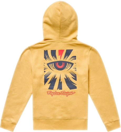 Troy Lee Designs Cyborg Jugend Hoodie in Bleached Melon, bequeme Freizeitbekleidung mit futuristischem Design für Jugendliche.