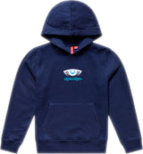 Troy Lee Designs Cyborg Jugend Hoodie in Dunkelblau, bequeme Freizeitbekleidung für Jugendliche, mit futuristischem Design.