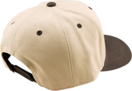 Troy Lee Designs Curved Snapback Imprint Cap in Pumice und Schwarz, stylischer Freizeitkappenstil, mit Markenlogo.
