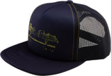 Troy Lee Designs Trucker Snapback Cap Repeat Indigo, Freizeitbekleidung, mit stylischem Indigo-Design und Mesh-Front.