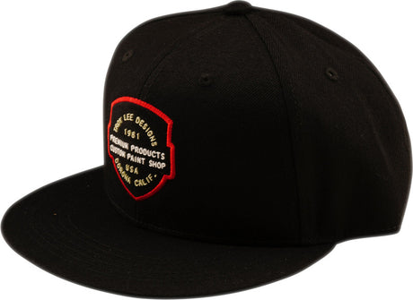 Troy Lee Designs Flat Bill Snapback Cap in Schwarz, Freizeitbekleidung, mit engraviertem TROY LEE DESIGNS Logo auf der Vorderseite