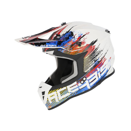 ACERBIS MX- Enduro Helm Linear - Weiß/Blau/Rot