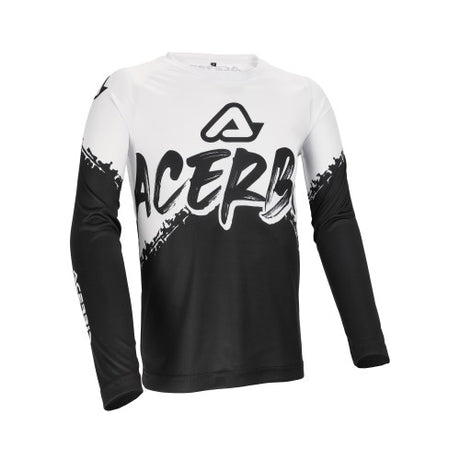 ACERBIS Motocross Kinder Jersey Linear - Schwarz/Weiß - YXXL