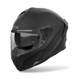 Schwarzer Airoh Integralhelm Spark 2 in mattem Finish mit Visier und Belüftungsöffnungen, ideal für Motorradfahrer.