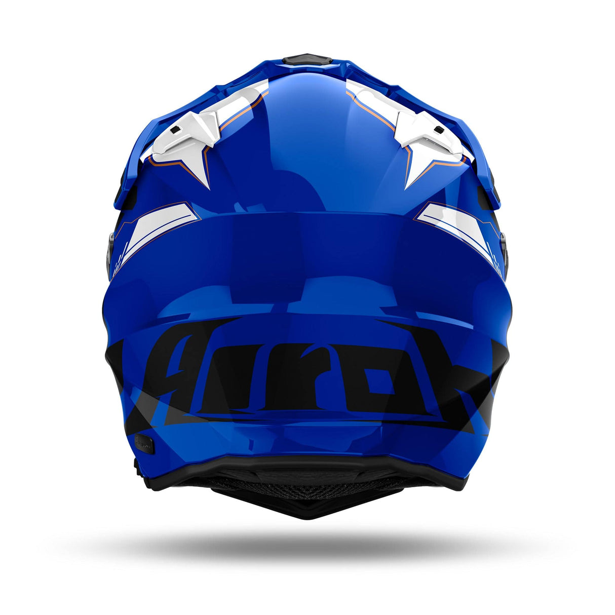 Airoh Commander 2 Reveal Endurohelm in Blau, Weiß und Schwarz mit Visier und Belüftungsöffnungen, für Offroad-Fahrten.