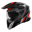 Airoh Commander 2 Endurohelm in mattschwarz, grau und fluo-orange mit sichtbarem Visier und Belüftungsöffnungen