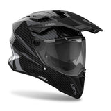 Schwarzer Endurohelm Airoh Commander 2 Carbon mit Visier und Belüftungsöffnungen, sicherer Schutz für Offroad-Fahrten