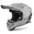 Motocrosshelm Airoh Aviator Ace 2 in Zement Grau mit aerodynamischem Design und sicherer Passform.