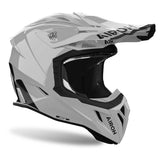 Airoh Aviator Ace 2 Motocrosshelm in Zement-Grau mit aerodynamischem Design und Visier, für sicheren Schutz beim Motorradfahren.