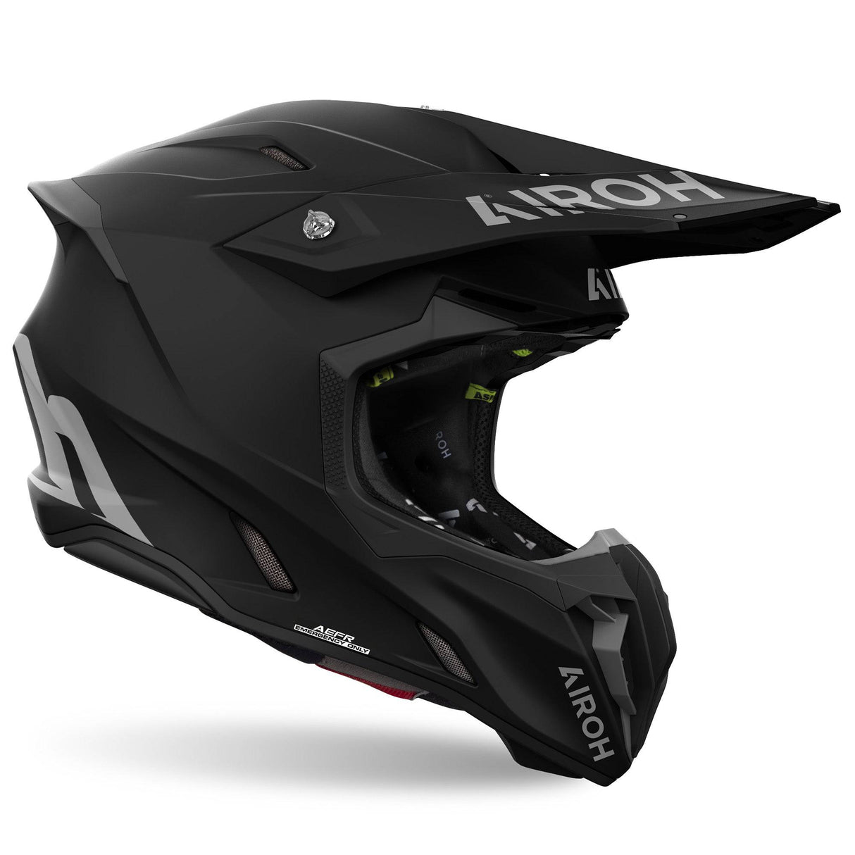 Airoh Twist 3 Motocrosshelm in mattschwarz mit visier und Belüftungsöffnungen, für sicheren Schutz beim Offroad-Fahren