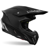 Airoh Twist 3 Motocrosshelm in mattschwarz mit visier und Belüftungsöffnungen, für sicheren Schutz beim Offroad-Fahren