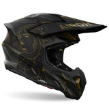Airoh Twist 3 Motocrosshelm in mattschwarz und Bronze mit stylischem Design und Belüftungssystem, Blick auf die Helminnenseite