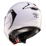 Weißer Caberg Klapphelm Trip mit integriertem Visier und komfortabler Passform, ideal für Motorradfahrer.