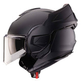 Schwarzer, klappbarer Caberg Helm Trip in mattschwarzer Optik, mit Visier und komfortabler Passform.