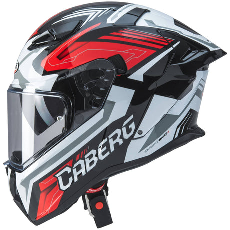 Schwarzer und weiß-roter Caberg Drift Evo II Jarama Integralhelm mit Visier, strapazierfähiges Motorcycle-Helmdesign