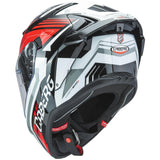 Schwarzer und weiß-roter Caberg Drift Evo II Jarama Integralhelm mit aerodynamischem Design, Visier und Belüftungssystem