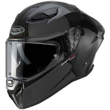 Schwarzer Caberg Drift Evo II Carbon Integralhelm mit aerodynamischem Design und Belüftung, Sichtfeld und sicherer Passform