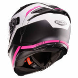 Schwarzer, weiß-fluoreszierender Fuchsia Caberg Integralhelm Avalon X Pure mit mattem Finish, sichtbarer Innenpolsterung