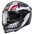 Grauer und schwarzer Caberg Integralhelm Avalon X Punk mit rotem Akzent, mattes Finish, für Motorradfahrer.