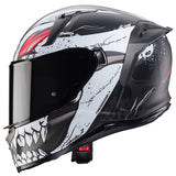 Mattegrauer und schwarzer Caberg Avalon X Punk Integralhelm mit roten Akzenten, klarer Visieröffnung und modernem Design.