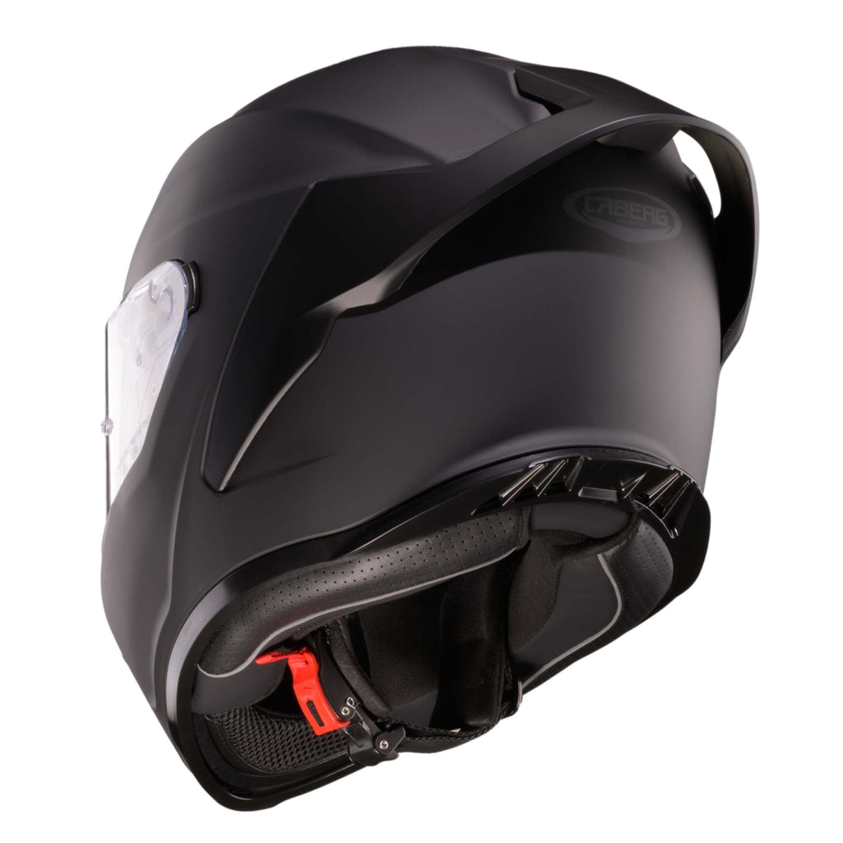Matt-schwarzer Caberg Roxter Integralhelm mit Visier und Belüftungsöffnungen, aerodynamisches Design, sicherer Schutz.