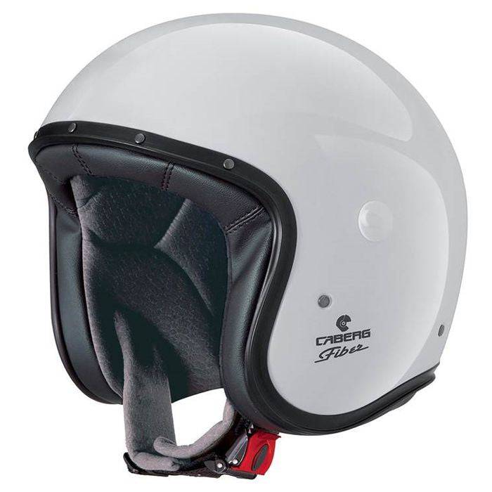 Weißer metallicer Caberg Freeride X Jethelm mit modernem Design, klarer Visier-Optik und komfortabler Passform.