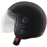Schwarze Caberg Freeride X Jethelm mit mattem Finish, Sichtscheibe und Belüftungsöffnungen, für sicheren Fahrkomfort.