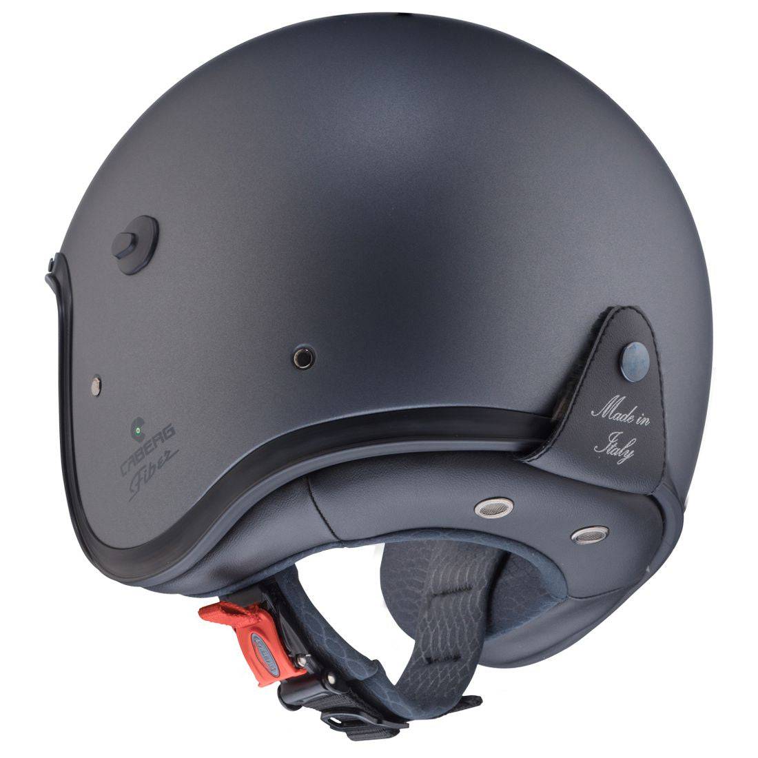 Matt-graue, metallic Caberg Freeride X Jethelm mit klarer Visier und komfortabler Passform, ideal für den Motorsportunterricht.