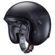 Schwarzer Jethelm Caberg Freeride X Carbon mit aerodynamischem Design, leichtem Glasfaser-Carbon-Gehäuse und bequemem Visier