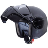 Matte schwarze Caberg Ghost X Jethelm mit klarer Visier und aerodynamischem Design, innen gepolstert für Komfort
