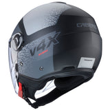Matt-schwarzer und anthrazit-grauer Jethelm Caberg Riviera V4 X Alpha, mit Visier und komfortabler Passform.
