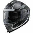 Germot Integralhelm GM 811 in mattschwarz mit Silber-Weiße Akzenten, sicherer Schutz und komfortabler Sitz