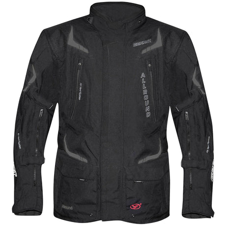 Schwarze Germot Textiljacke Allround lang Herren, Tourenjacke mit Taschen und Reißverschluss, für vielseitige Outdoor-Aktivitäten