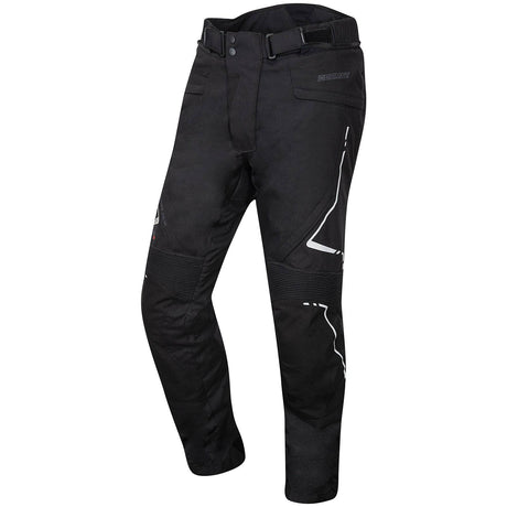 Schwarze Germot Textilhose Evolution Pro lang Herren, Hosen-Touring, strapazierfähiges Außenmaterial, bequemer Sitz, Tourenbekleidung