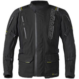 Schwarze und gelbe Germot Textiljacke Amaruq Herren, Tourenjacke, mit reflektierenden Elementen und robustem Material.