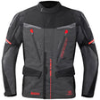 Germot Argos Textiljacke Herren in Anthrazit, schwarz-rot, touring Jacke mit Reißverschlüssen und Schulterpolstern.