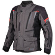 Germot InsideOut Textiljacke für Herren in Anthrazit und Rot, touring Jacke mit Reißverschluss und Stehkragen