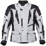 Helle und schwarze Germot Textiljacke InsideOut für Herren, touring Jacke mit Innenfutter, sichtbar auf dem Bild.