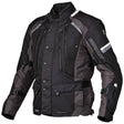 Schwarze und anthrazitfarbene Germot Textiljacke Sydney für Herren, Touring-Jacke mit wetterfestem Material und verstellbaren Elementen