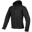 Schwarze Germot Softshelljacke Snake Herren, Jacken-Touring, mit wasserabweisendem Material und sportlichem Design, frontal sichtbar.