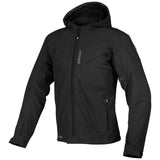 Schwarze Germot Softshelljacke Snake Herren, Jacken-Touring, mit wasserabweisendem Material und sportlichem Design, frontal sichtbar.